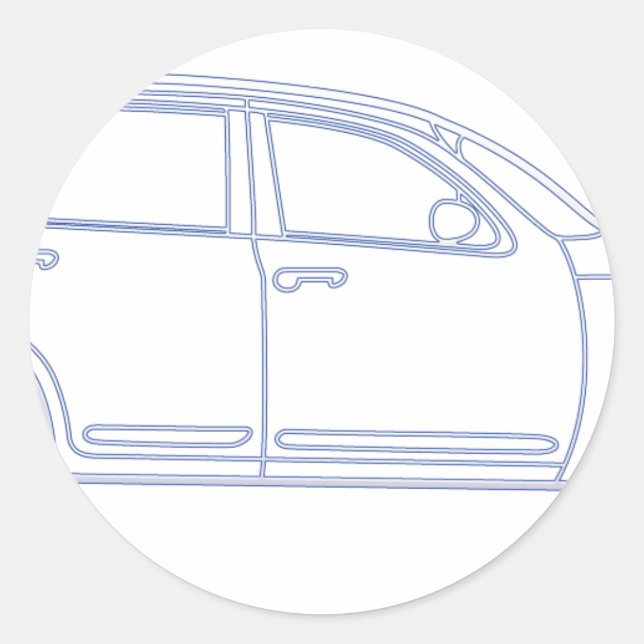 Pegatina Redonda Chrysler PT Cruiser (Anverso)