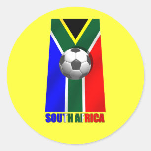 Pegatina Redonda Chucherías del balón de fútbol de Suráfrica pa