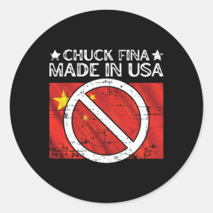 Pegatina Redonda Chuck Fina China Trade War Liberation Day Trump Ta