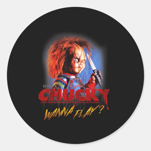 Pegatina Redonda Chucky Halloween Design W Play (Anverso)