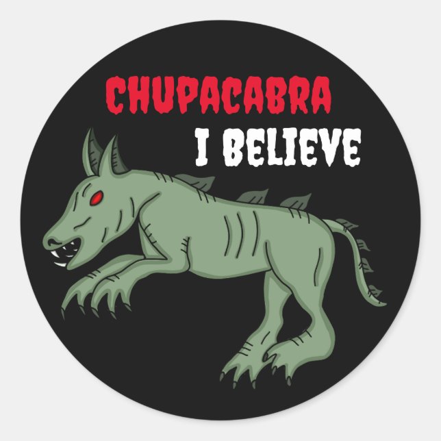 Pegatina Redonda Chupacabra | Creo (Anverso)
