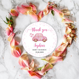 Pegatina Redonda Chupinada de Carro Rosa de San Valentín para Bebe