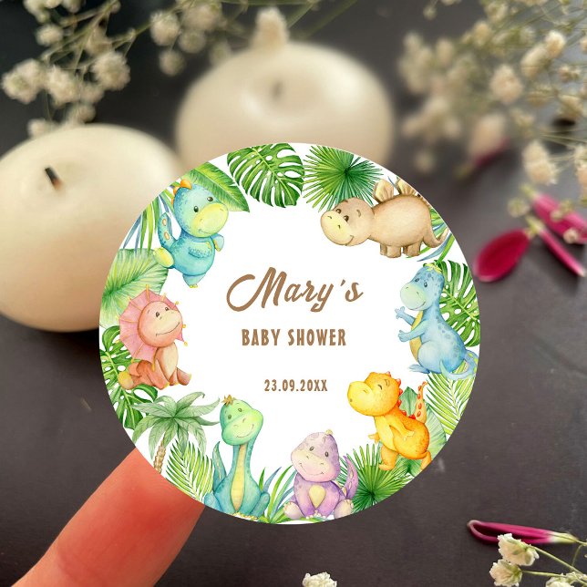 Pegatina Redonda Chupinada de dinosaurio bebé (Subido por el creador)