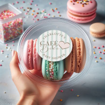 Chupito de café de rayas menta para baby shower te