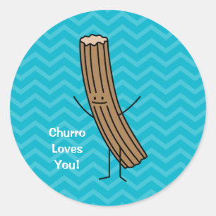 Pegatina Redonda ¡Churro Te Ama!