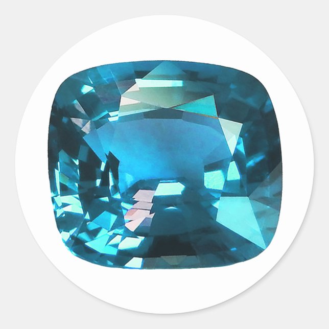 Pegatina Redonda Cian Sky Blue (Anverso)