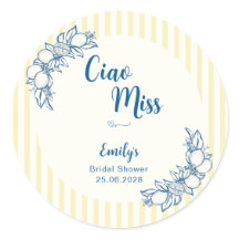 Pegatina redonda Ciao Miss para despedida de solte
