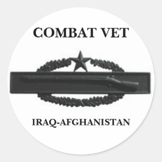 PEGATINA REDONDA CIB2SUBD3, COMBAT VET, IRAQ-AFGANISTÁN