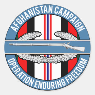 Pegatina Redonda CIB de Afganistán OEF