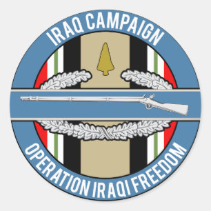 Pegatina Redonda CIB de campaña para el Iraq