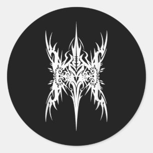Pegatina Redonda Cibersigi futurista en Sigil mariposa