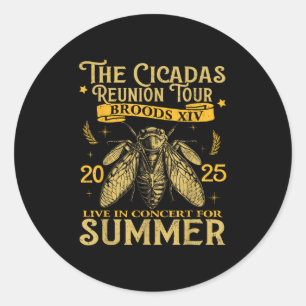Pegatina Redonda Cicada Brood Xiv Tour a la Reunión 2025