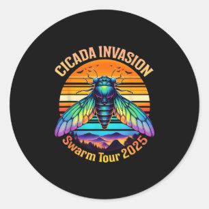 Pegatina Redonda Cicada Brood Xiv Verano Cicadas Tour 2025