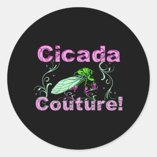 Pegatina Redonda Cicada Bug - Amante de los insectos