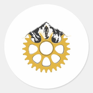 Pegatina Redonda Ciclismo cuesta abajo Bicicleta de montaña Mtb Pas