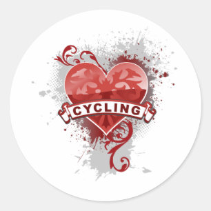Pegatina Redonda Ciclismo de amor