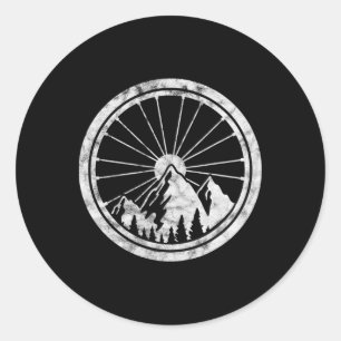 Pegatina Redonda Ciclismo de Montaña Bicicleta Mtb Rueda Ciclista