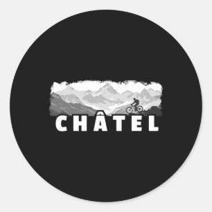 Pegatina Redonda Ciclismo de montaña Châtel Francia Mtb 