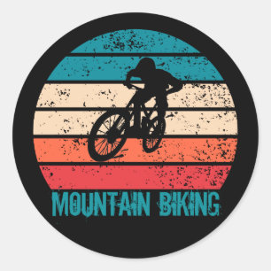 Pegatina Redonda Ciclismo de montaña de bajada Mtb vintage