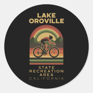 Pegatina Redonda Ciclismo de montaña en Lake Oroville State Recreat