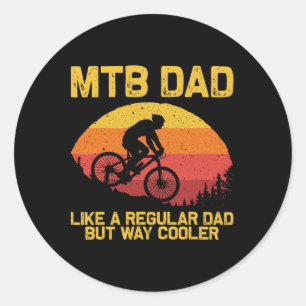 Pegatina Redonda Ciclismo de Montaña Genial Para Papá Padre Ciclist
