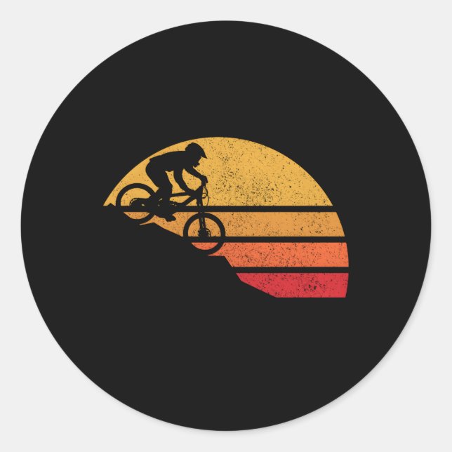 Pegatina Redonda Ciclismo de montaña Mtb de descenso en bicicleta (Anverso)