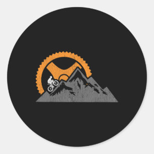 Pegatina Redonda Ciclismo de montaña MTB descenso en bicicleta