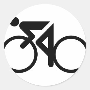 Pegatina Redonda ciclismo en bicicleta