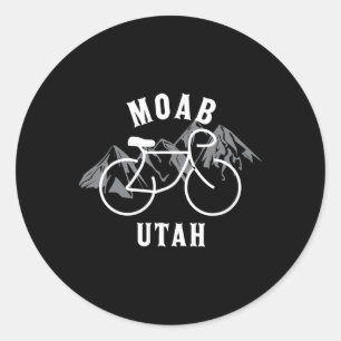 Pegatina Redonda Ciclismo Moab Utah Gráfico