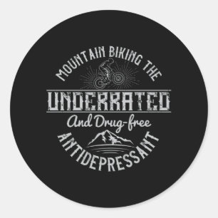 Pegatina Redonda Ciclismo MTB El Antidepresivo sin Drogas