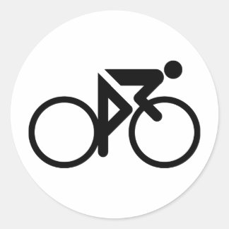 Pegatina Redonda ciclismo negro