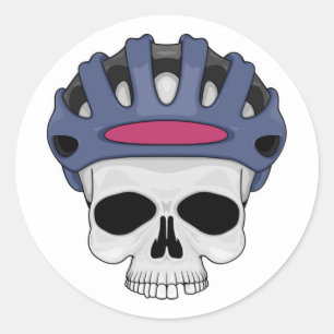 Pegatina Redonda Ciclismo Skull