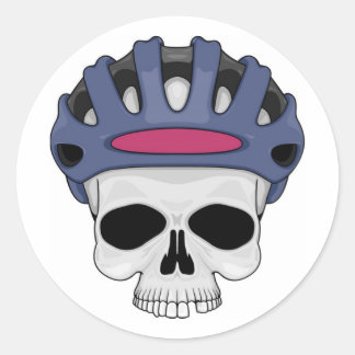 Pegatina Redonda Ciclismo Skull