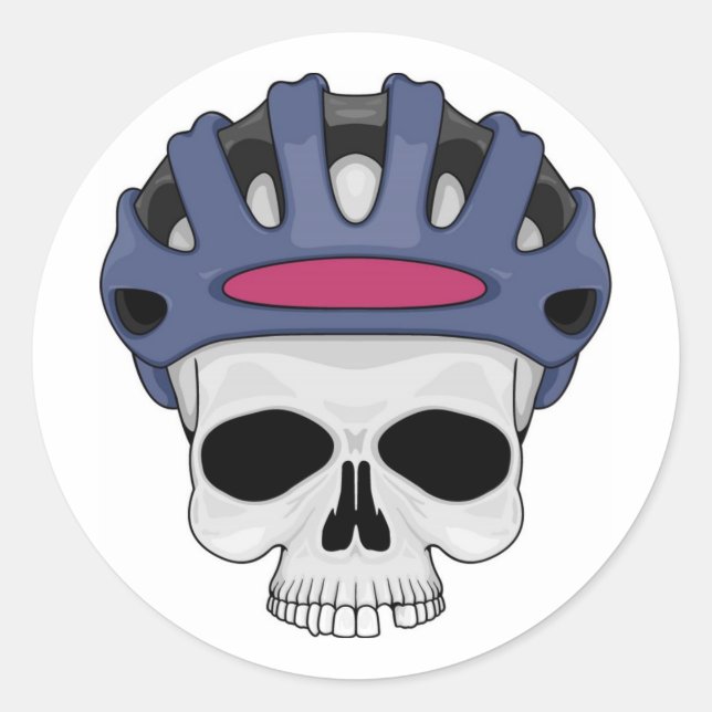 Pegatina Redonda Ciclismo Skull (Anverso)