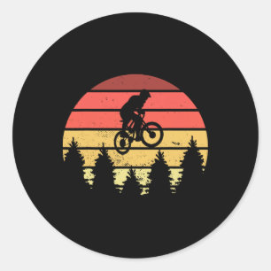 Pegatina Redonda Ciclismo y ciclismo de montaña, bicicleta de monta
