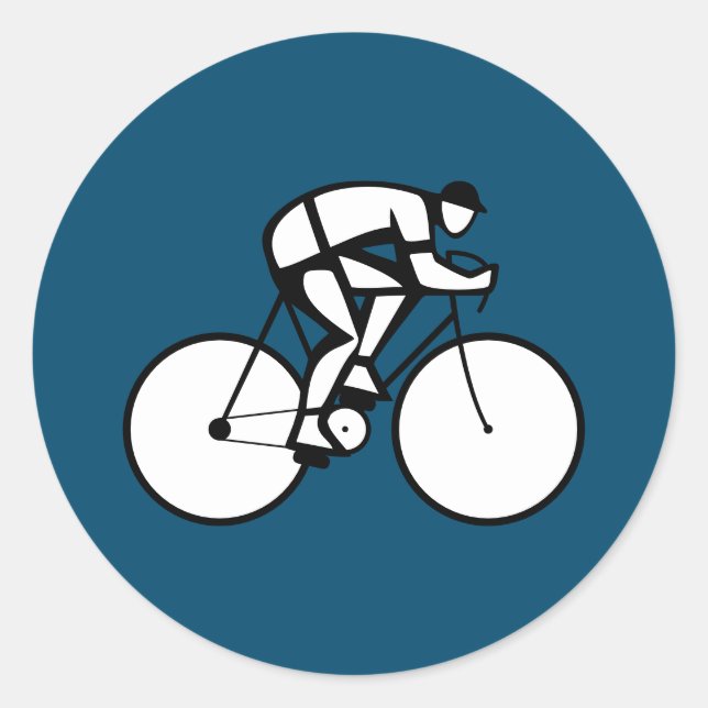 Pegatina Redonda Ciclista (Anverso)