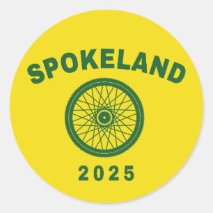 Pegatina Redonda Ciclista californiano de Spokeland Oakland