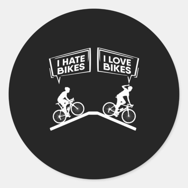 Pegatina Redonda Ciclista I Love Bikes (Anverso)