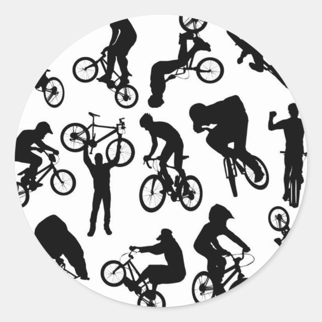 Pegatina Redonda ciclistas (Anverso)