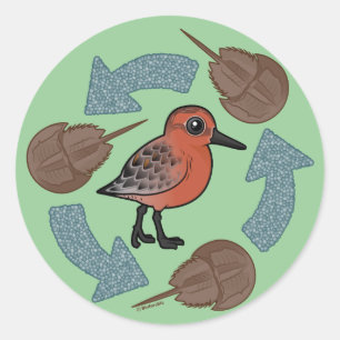 Pegatina Redonda Ciclo de Knot de cangrejo