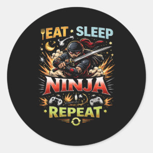 Pegatina Redonda Ciclo de vida de ninja