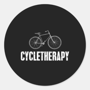 Pegatina Redonda Ciclo-terapia Divertido Ciclismo Ciclismo de Monta