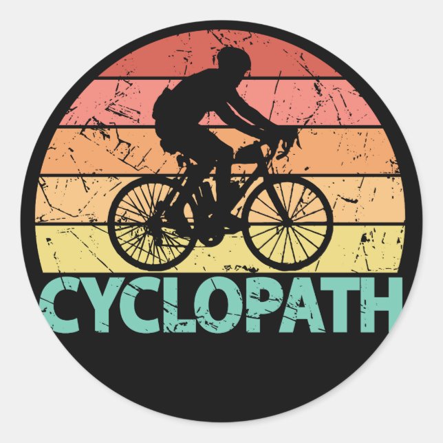 Pegatina Redonda Ciclopath divertida (Anverso)