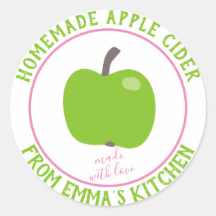 Pegatina Redonda Cider de Apple casero - Hecho con amor
