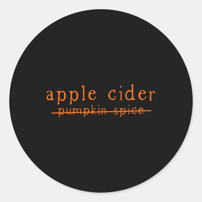 Pegatina Redonda Cider De Apple Divertido No A La Especie De Calaba (Anverso)