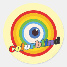 Pegatina Redonda ciego de color - globo ocular arco iris