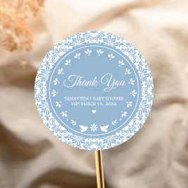 Pegatina Redonda Cielito Lindo Papel Picado Baby Shower