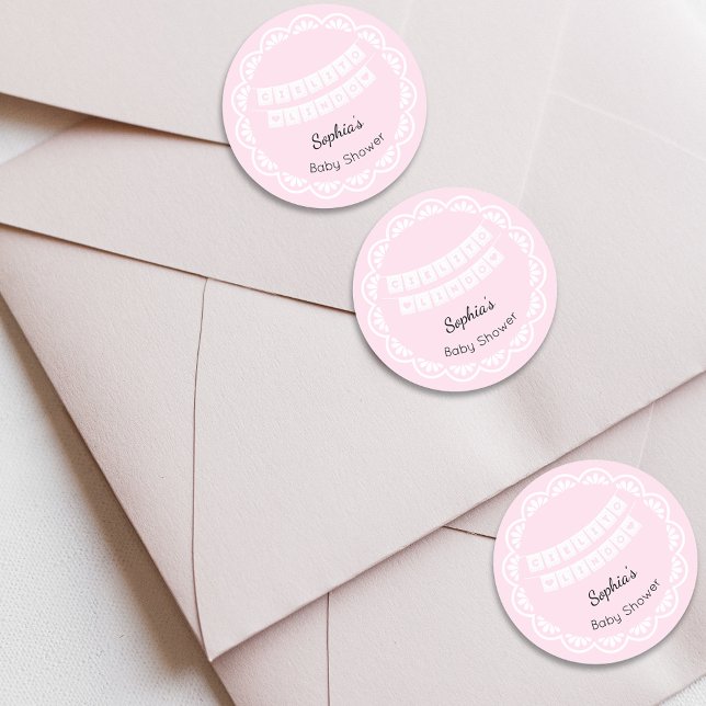 Pegatina Redonda Cielito Lindo Pink Baby Shower (Subido por el creador)