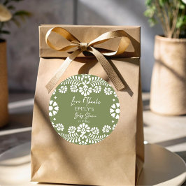 Pegatina Redonda Cielito lindo sage ducha infantil mexicana verde