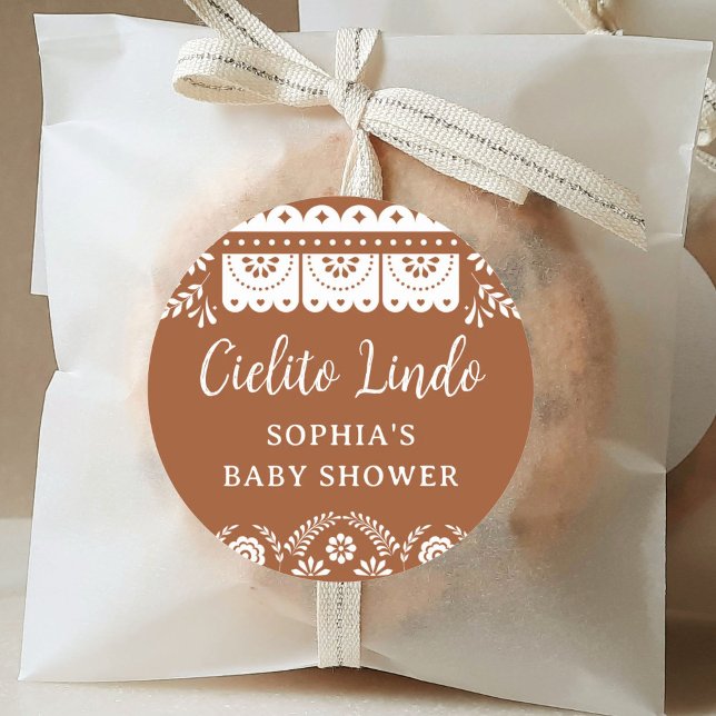 Pegatina Redonda Cielito Lindo Talavera Baby Shower mexicano (Subido por el creador)